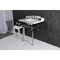 Kingston Brass 30 Carrara Marble Console Sink with Brass Legs, Marble WhitePolished Nickel LMS30MBSQ6 - alternate 6